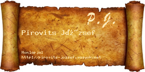 Pirovits József névjegykártya
