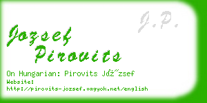 jozsef pirovits business card